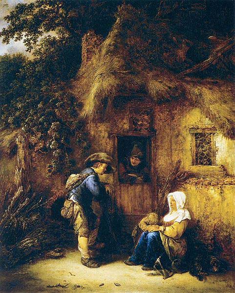 Isaac van Ostade Traveller at a Cottage Door